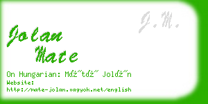 jolan mate business card